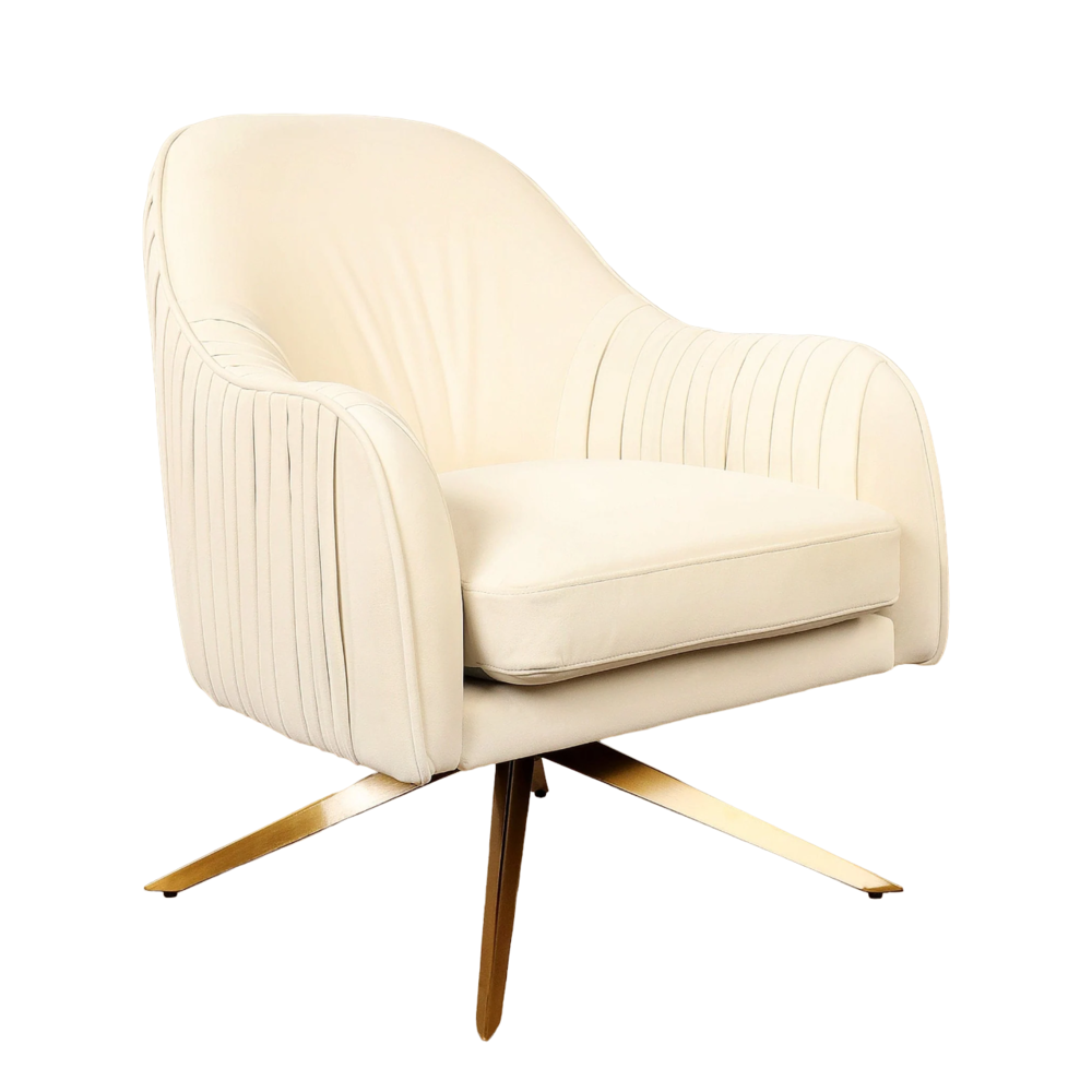 Gladden Revolving Accent Chair White | Swivel Accent Chair White