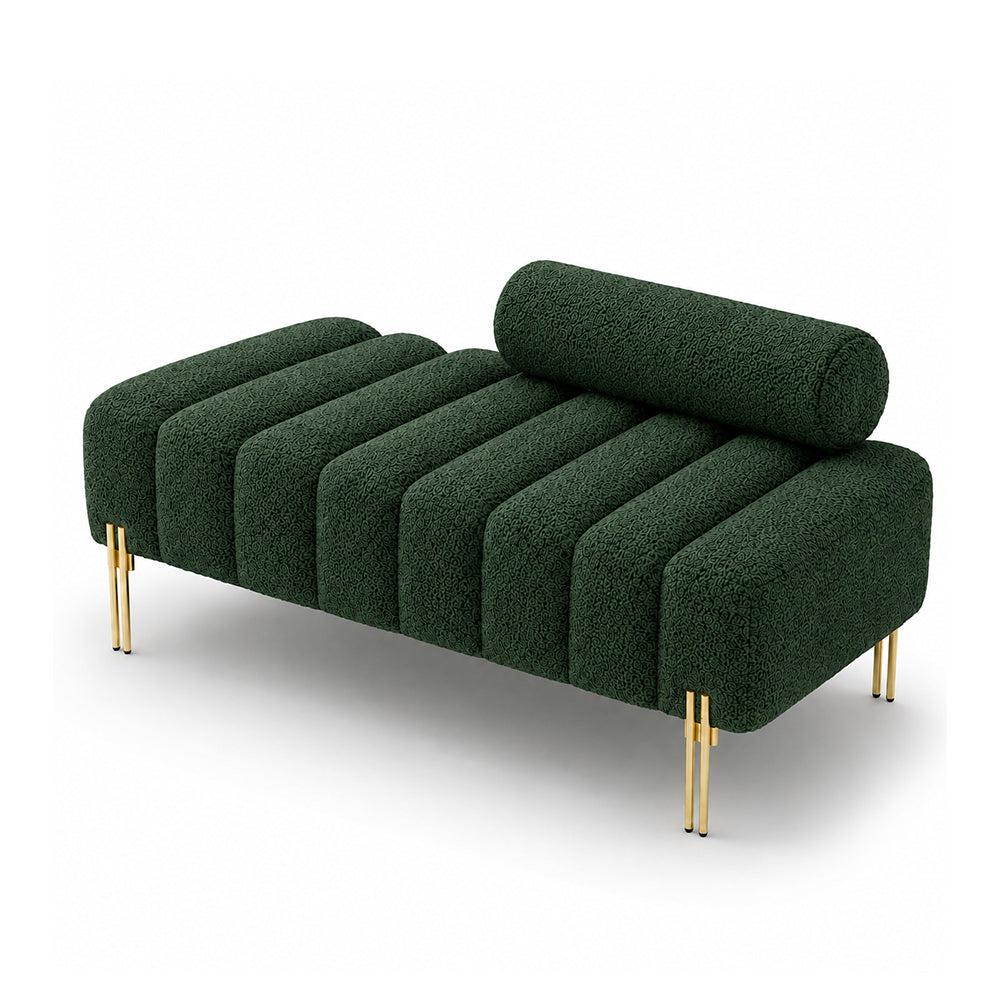 Doe Buck crest bench With Golden Legs|Green