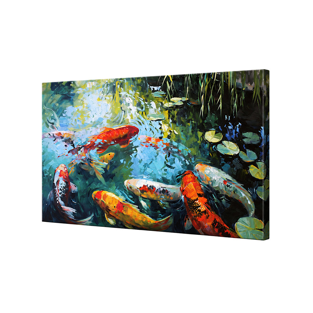 Koi Pond Nature Canvas Wall Painting