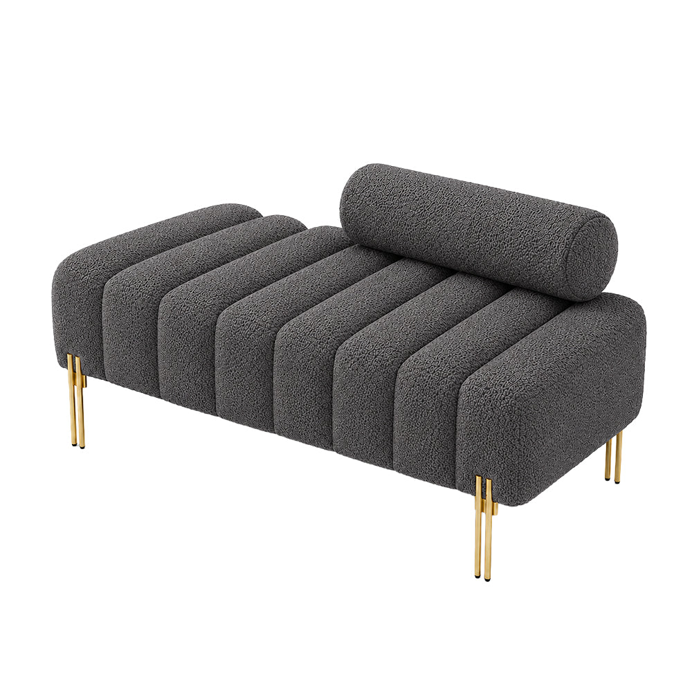 Doe Buck crest bench With Golden Legs|Grey