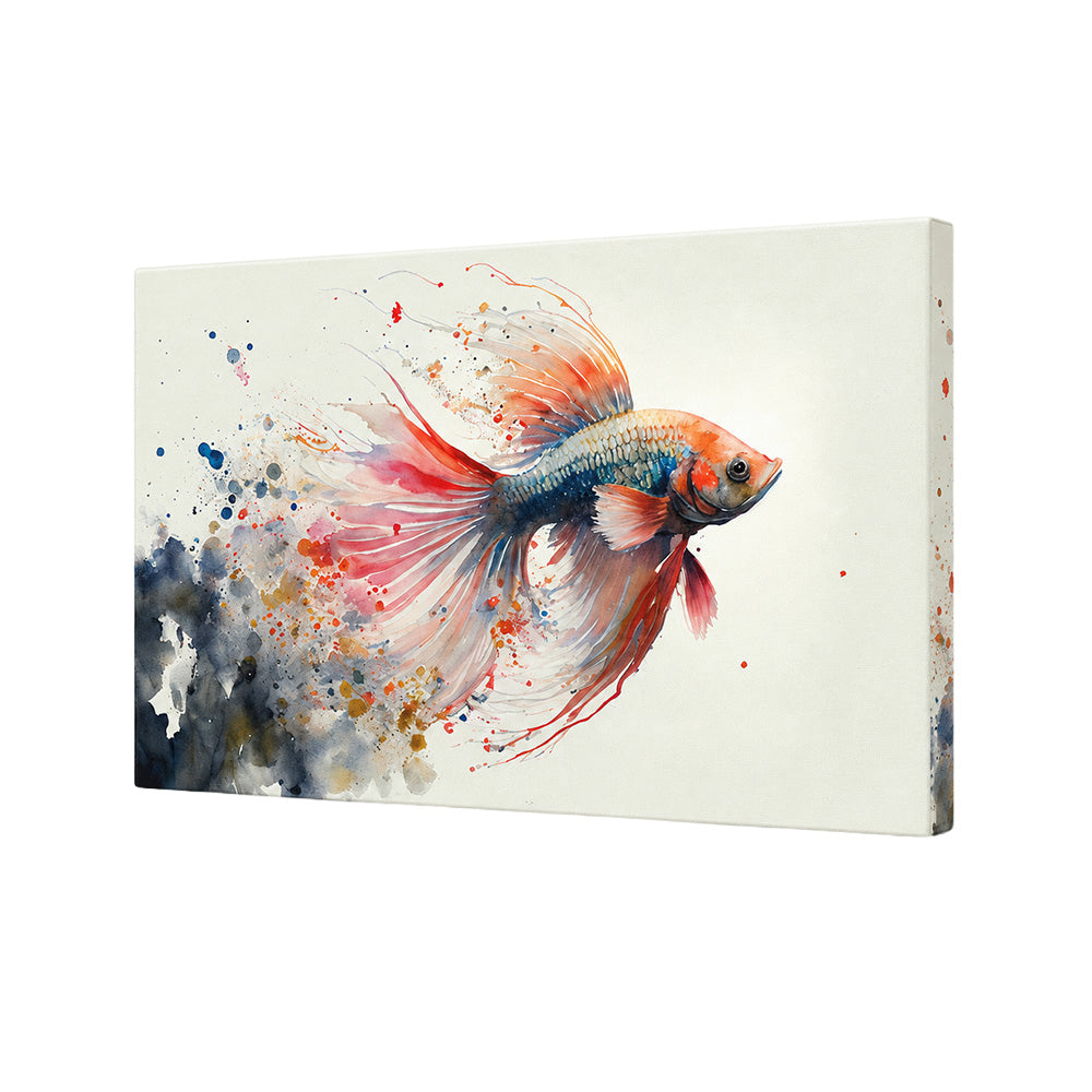 Koi Fish Watercolour Canvas Wall Painting