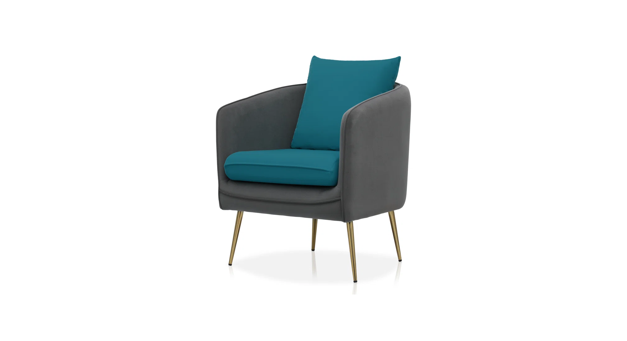 Lamb Accent Chair Grey Teal | Two Tone Accent Chair Grey Teal