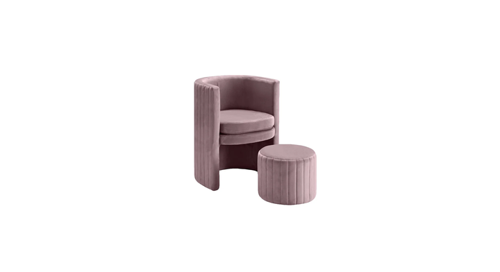 Schillar Chair With Ottoman Purple | Accent Chair With Ottoman Royal Purple