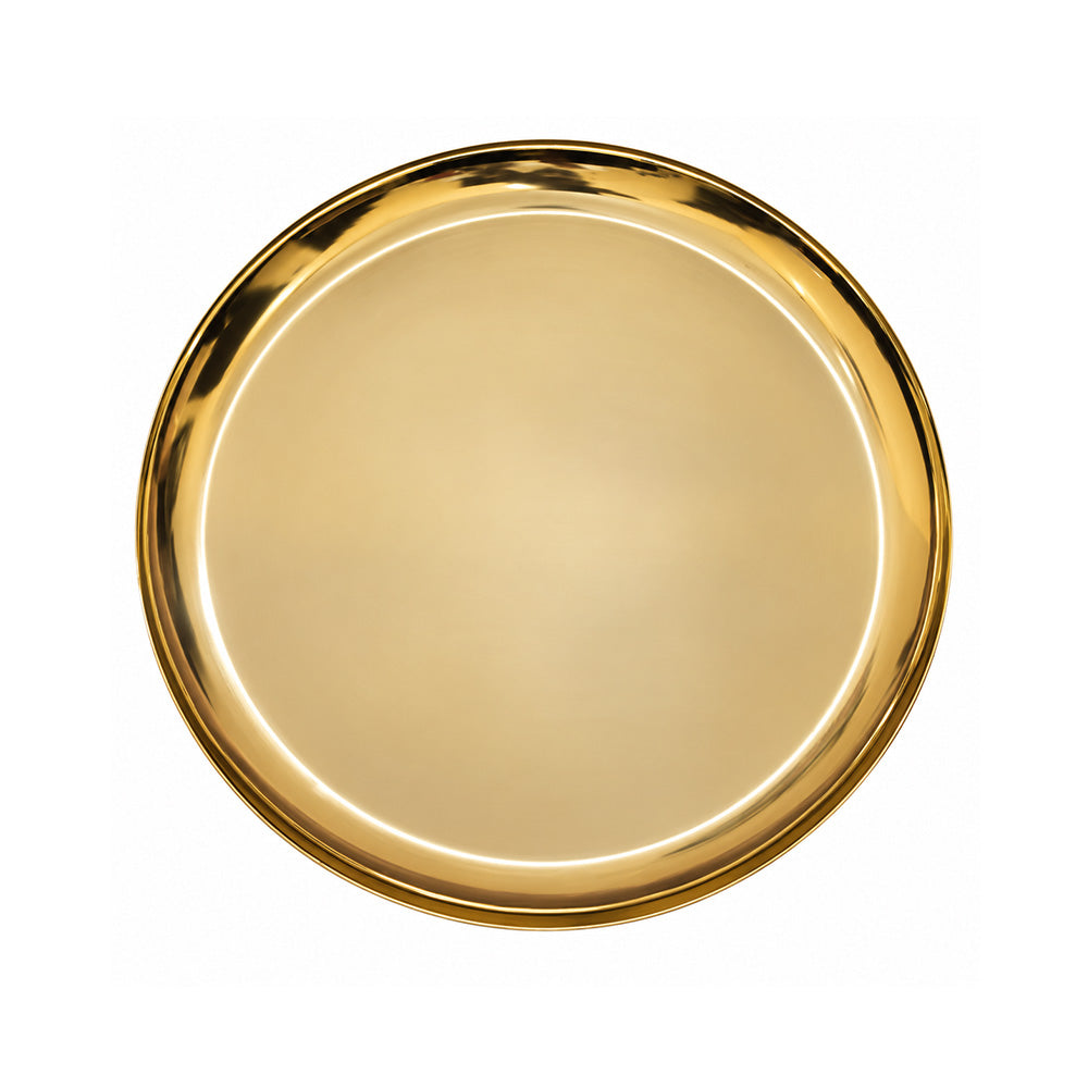 Midnight Gold Metal Round Pedestal Side Table