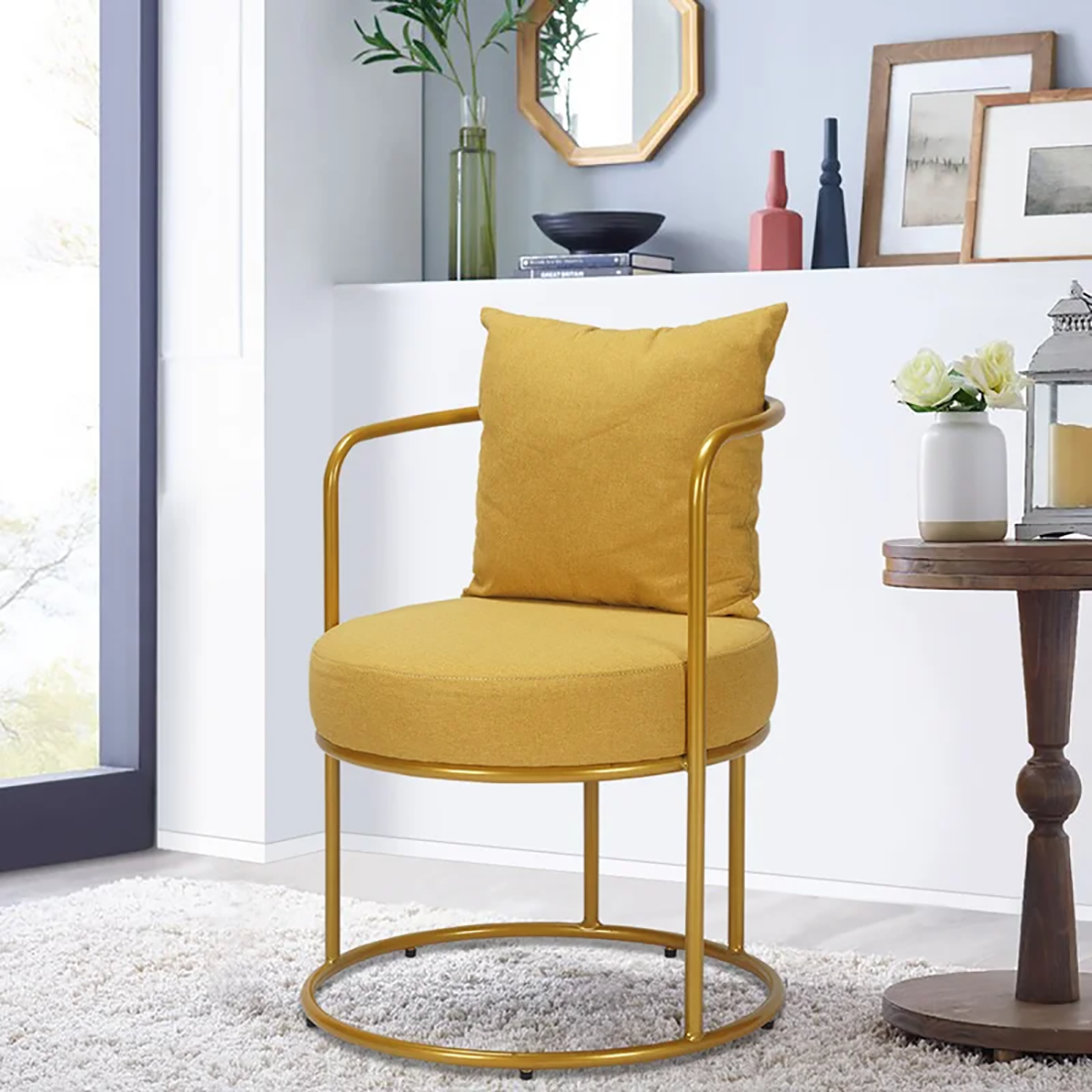 Allex Chair Mustard | Minimalist Side Chair Mustard Yellow