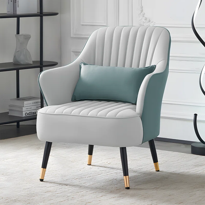 Havya Faux Leather Arm Chair Sage | Faux Leather Armchair Sage Green