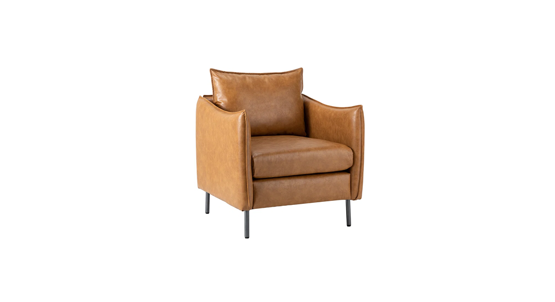 Lucas Accent Chair Tan | Mid Century Accent Chair Tan Brown