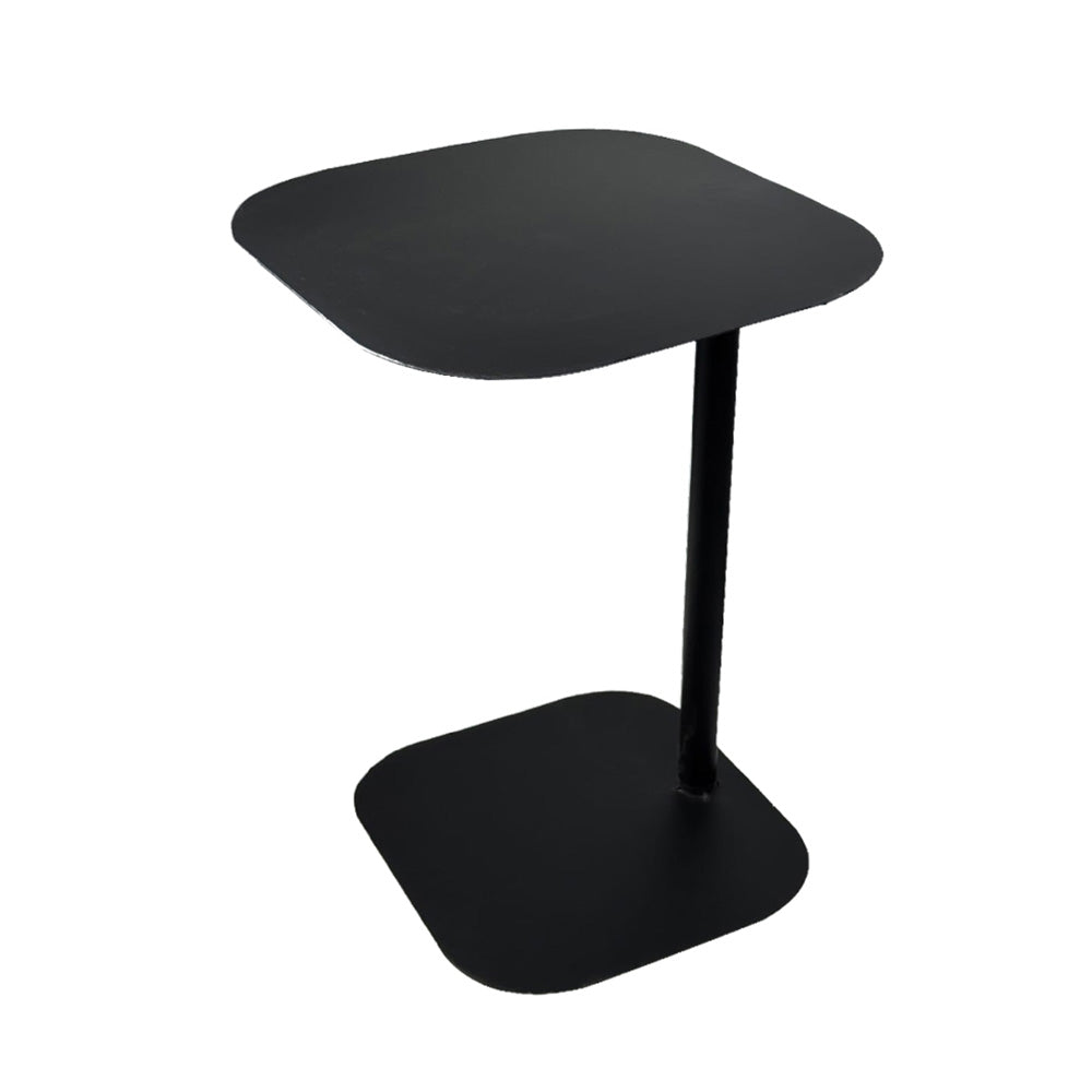 Modern Metal C-Shaped Side Table with Square Top