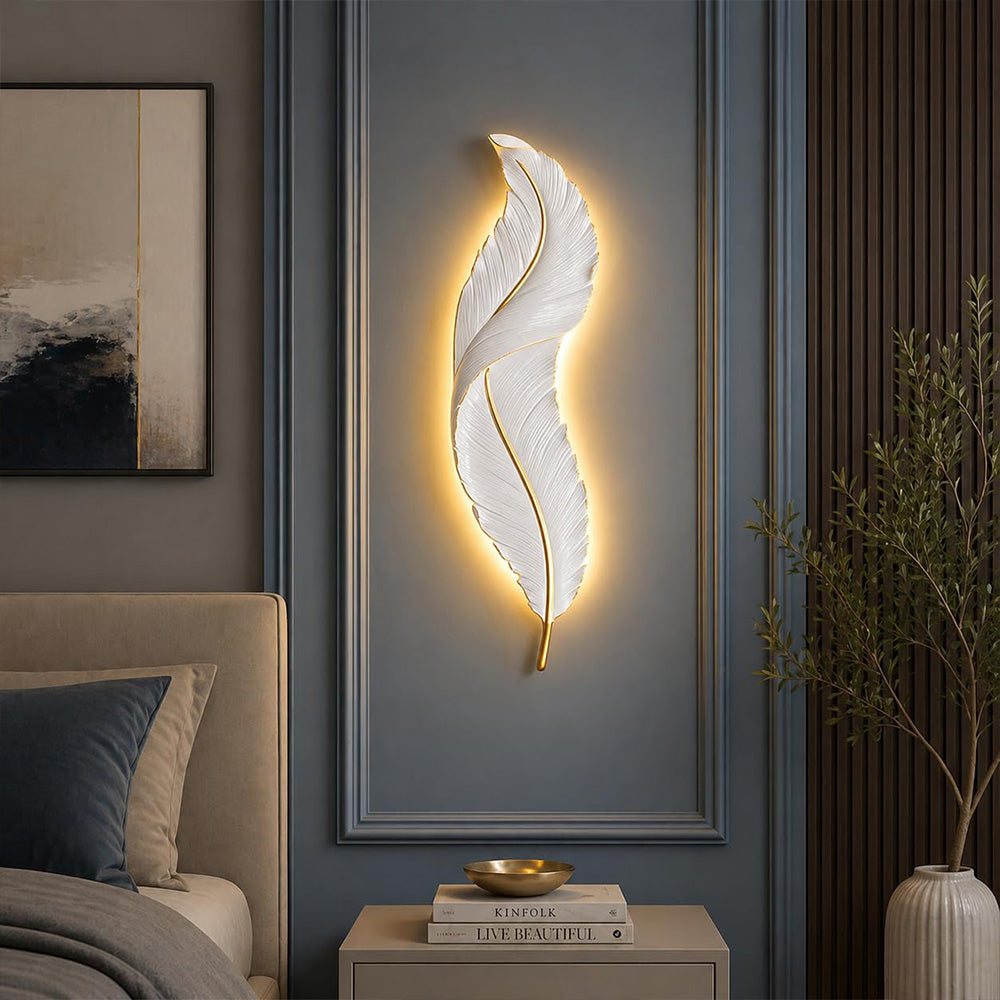 Nature Inspired Feather LED Wall Light