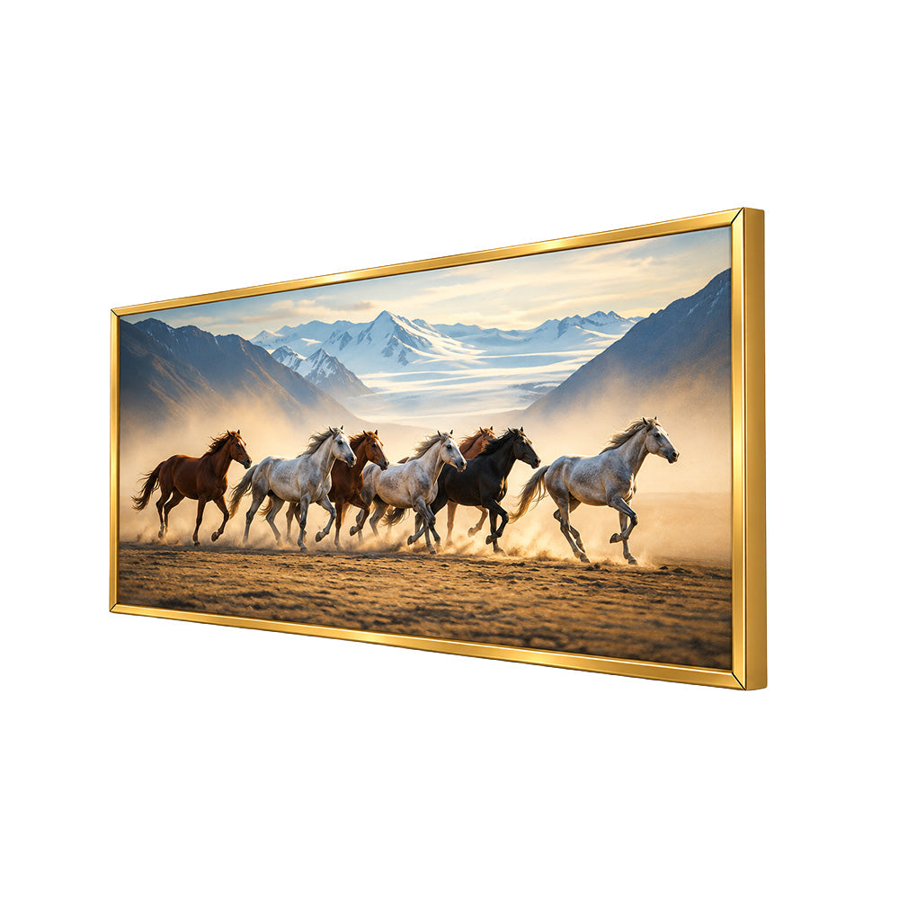Horse Herd Sunset Canvas Wall Painting