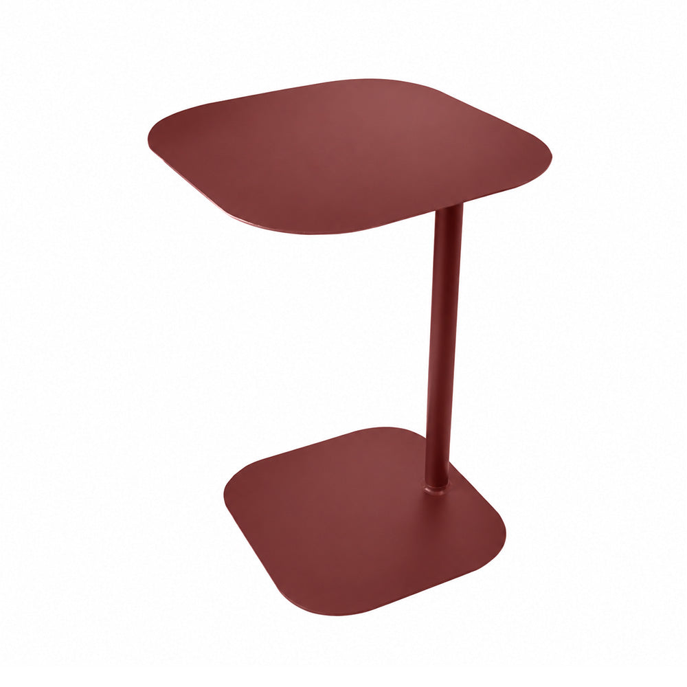 Modern Metal C-Shaped Side Table with Square Top