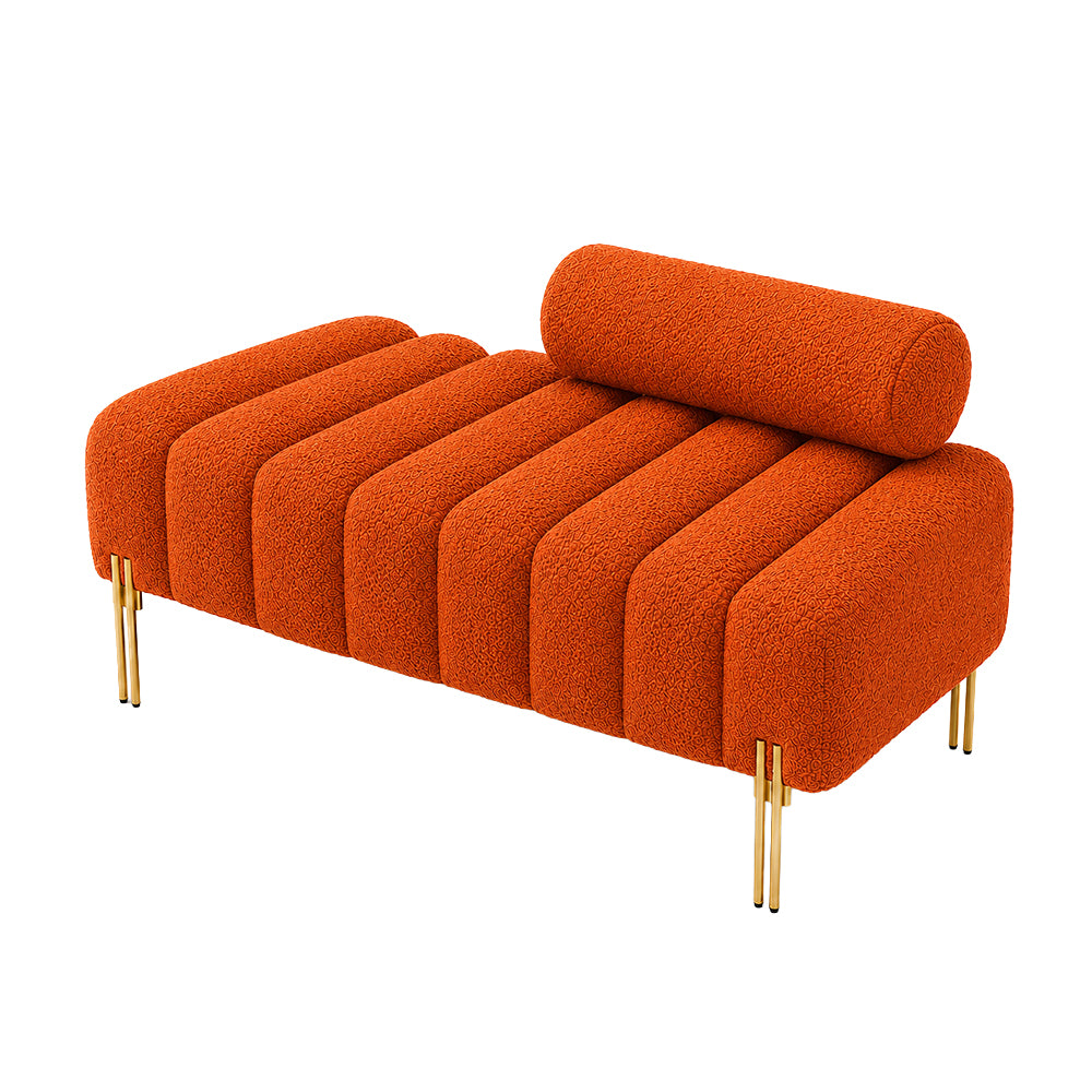 Doe Buck crest bench With Golden Legs|Orange