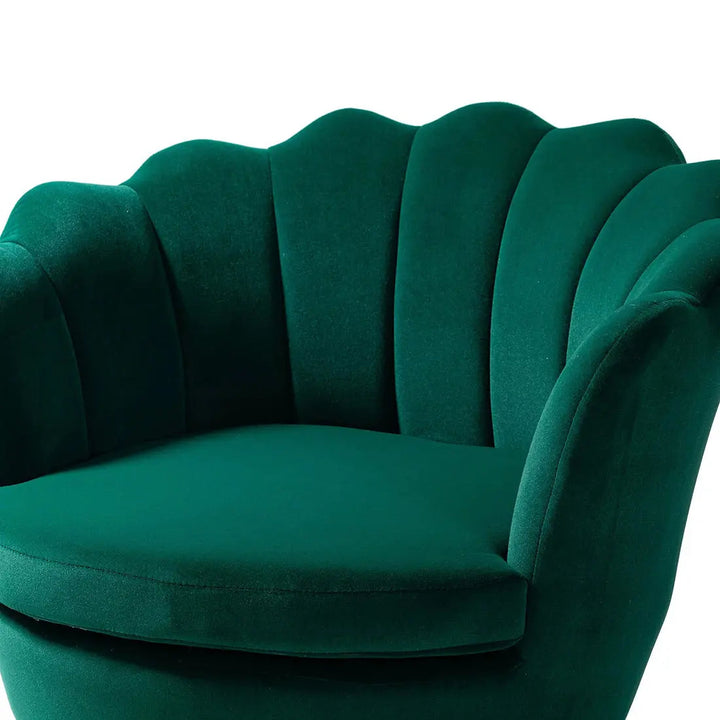Shell Motif Accent Chair – Green