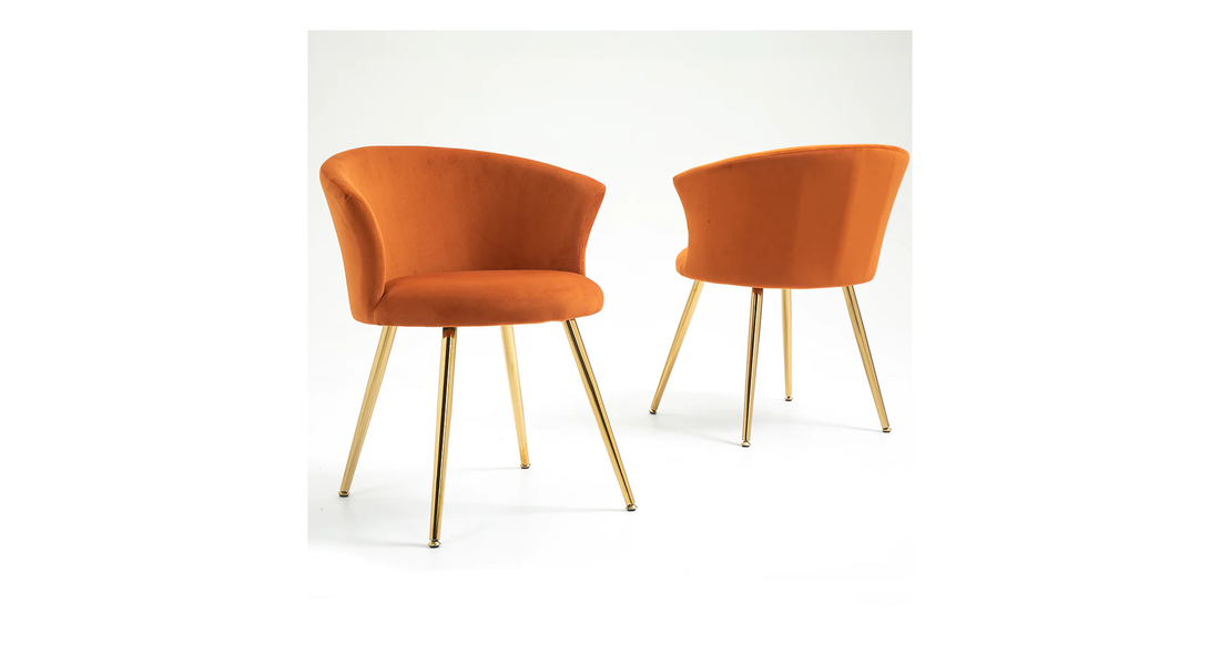 Marwood Accent Chair Orange | Modern Wooden Accent Chair Burnt Orange