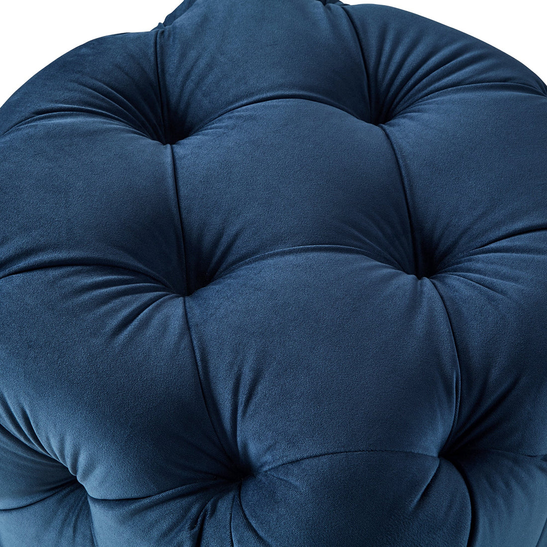 Square Tufted Velvet Ottaman/Poufee In Royal Blue
