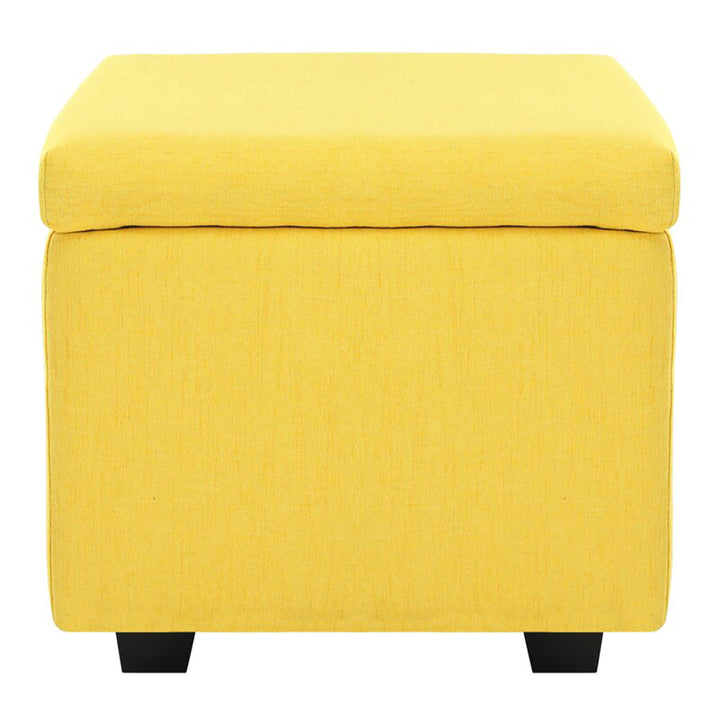 Square Stoage Ottoman With Storage Yellow