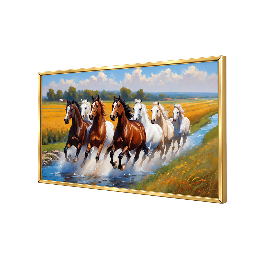 Running Horses Landscape Canvas Wall Painting