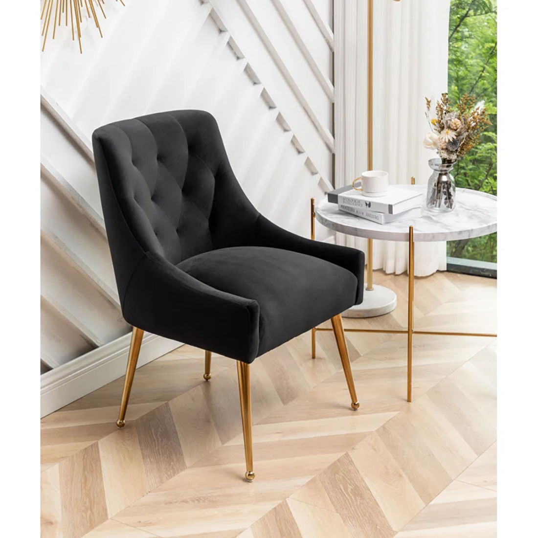 Asul Accent Chair Black | Designer Accent Chair Matte Black