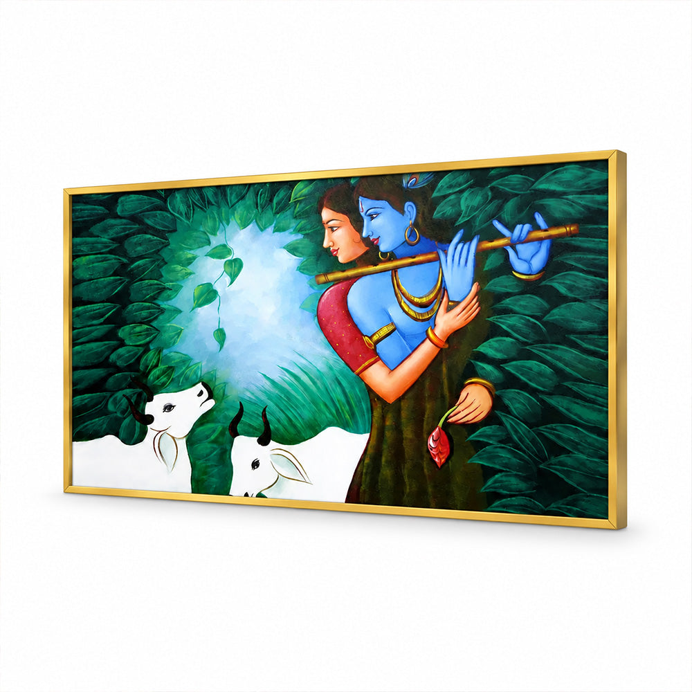 Radha Krishna in Forest Canvas Wall Painting