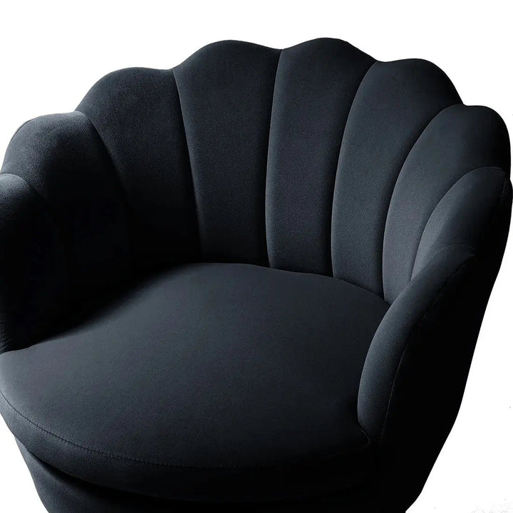 Shell Motif Accent Chair – Black