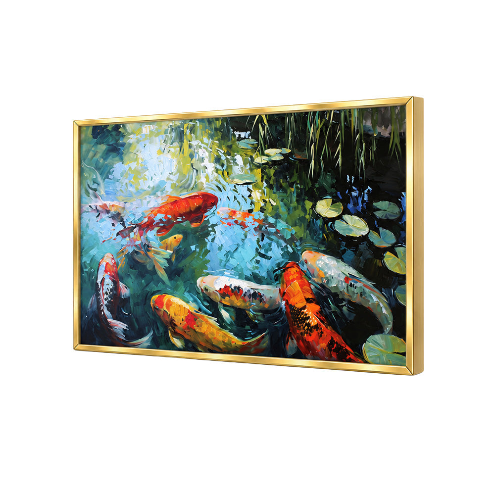 Koi Pond Nature Canvas Wall Painting