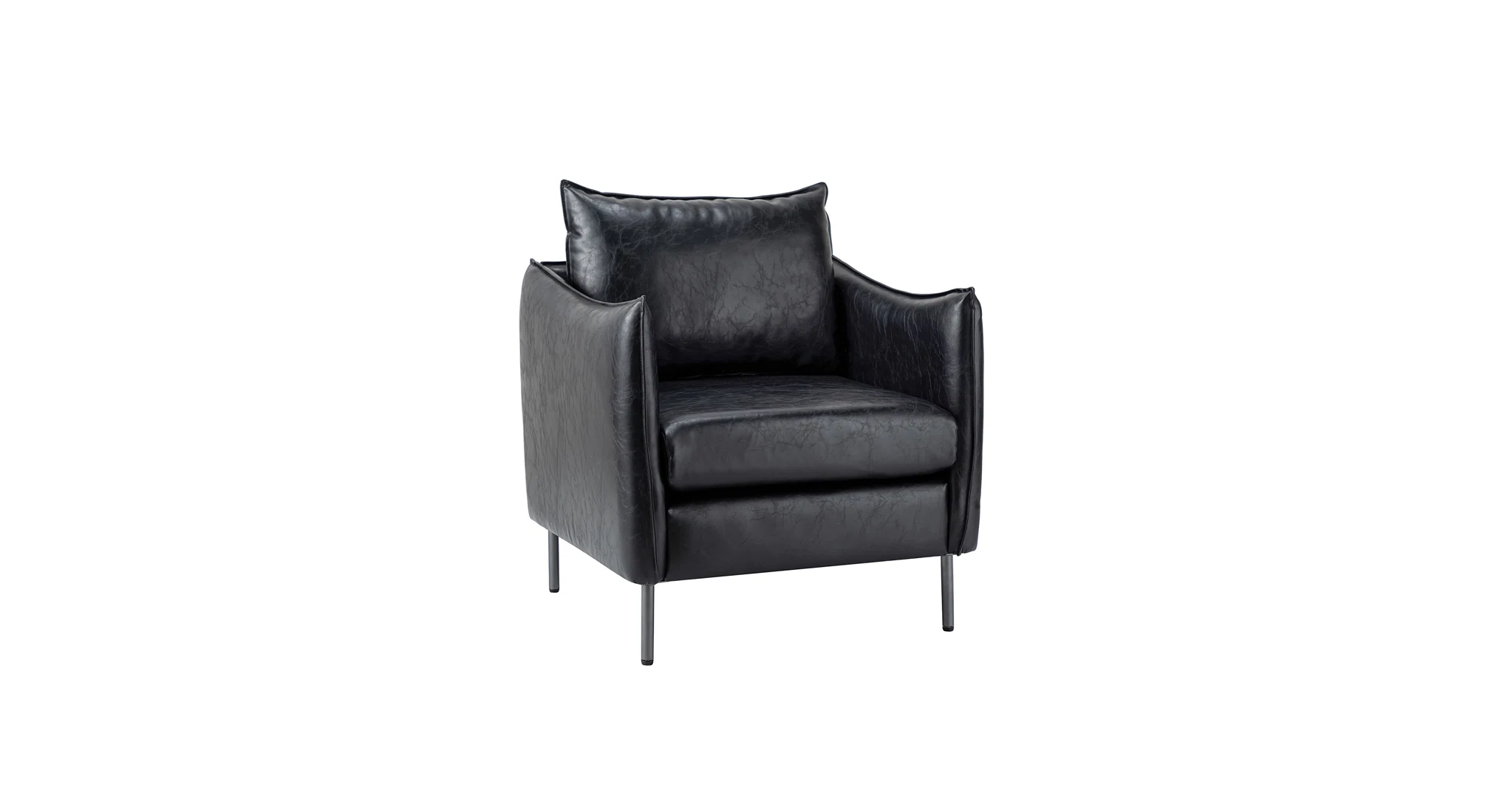 Lucas Accent Chair Black | Mid Century Accent Chair Matte Black