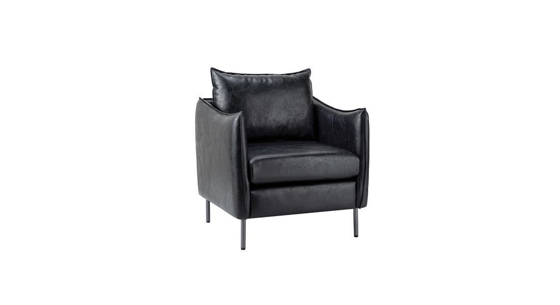 Lucas Accent Chair Black | Mid Century Accent Chair Matte Black