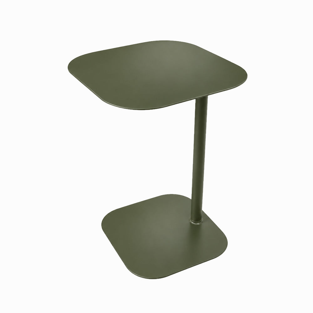 Modern Metal C-Shaped Side Table with Square Top