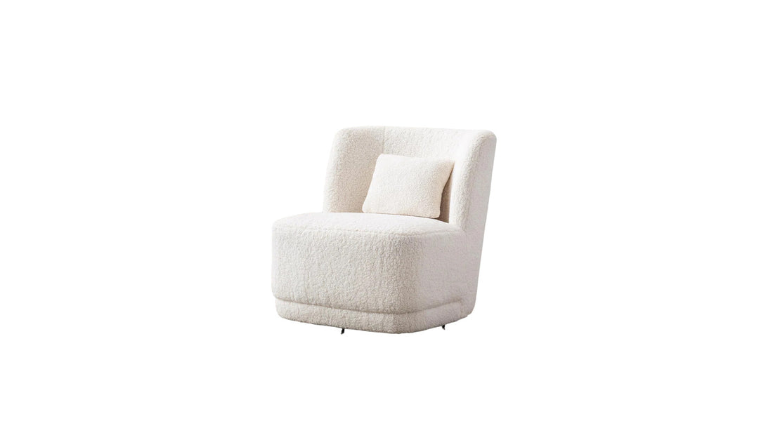 Deeda Barrel Chair Beige | Upholstered Barrel Accent Chair Neutral Beige