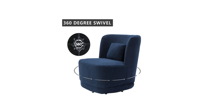 Deeda Barrel Chair Blue | Upholstered Barrel Accent Chair Sky Blue