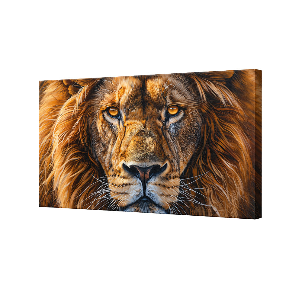 Close Up Lion Face Canvas Wall Painting