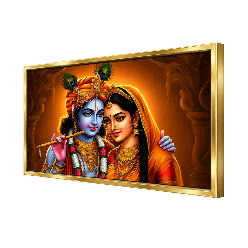 Radha Krishna Devotional Canvas Wall Painting
