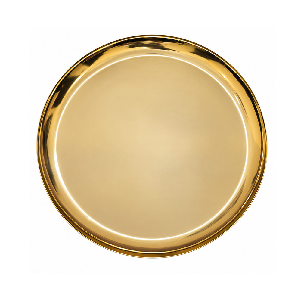 Midnight Gold Metal Round Pedestal Side Table