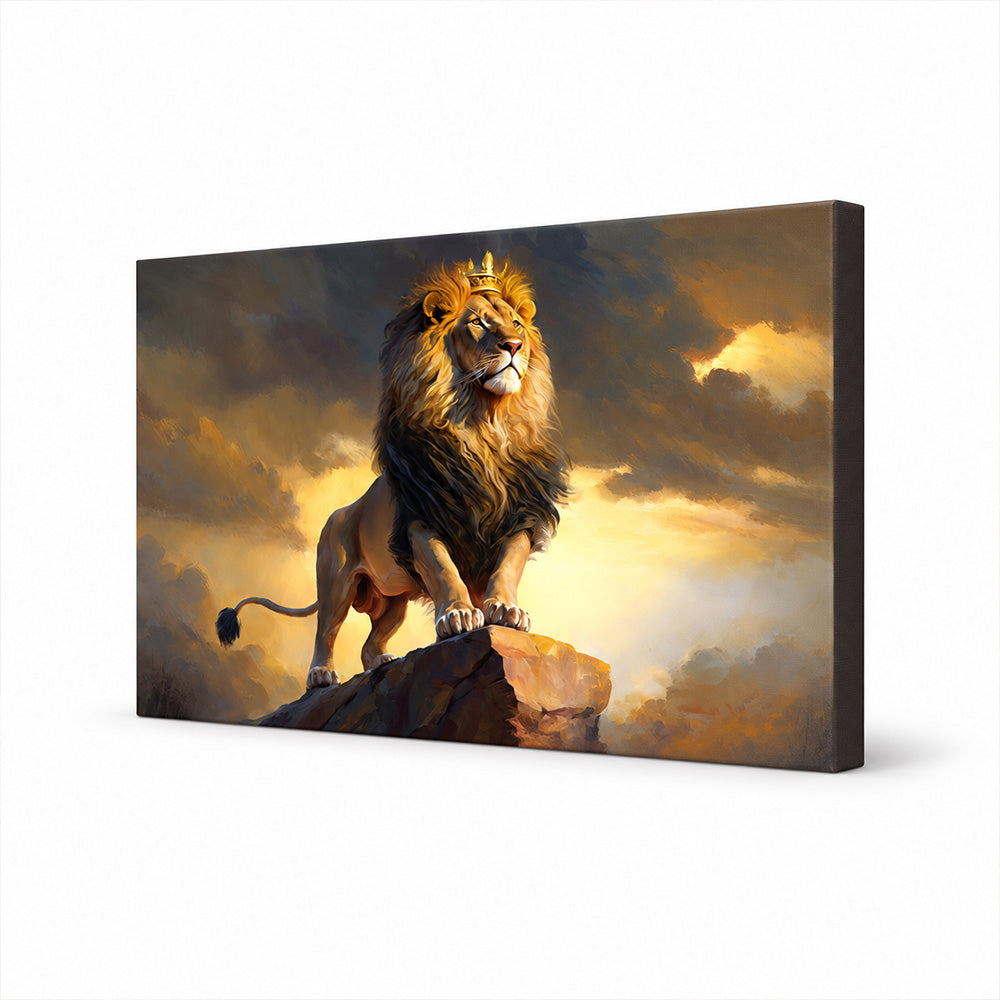 Resting Lion Portrait Canvas Wall Painting