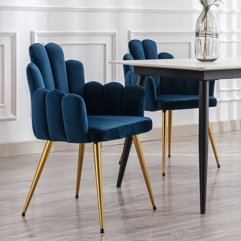 Trent Accent Chair Blue | Modern Fabric Accent Chair Navy Blue