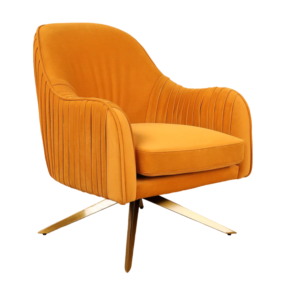 Gladden Revolving Accent Chair Mustard | Swivel Accent Chair Mustard Yellow
