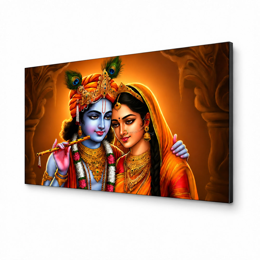 Radha Krishna Devotional Canvas Wall Painting