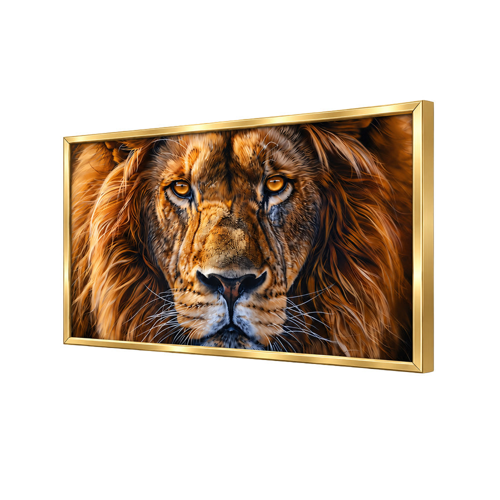 Close Up Lion Face Canvas Wall Painting