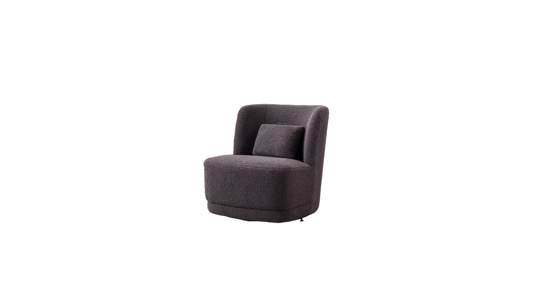 Deeda Barrel Chair Grey | Upholstered Barrel Accent Chair Cool Grey