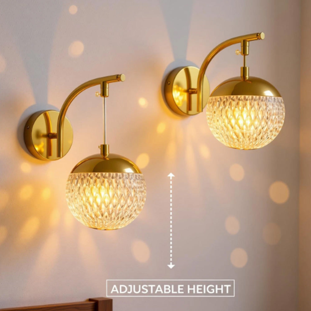 Art Deco Crystal Globe Wall Sconce