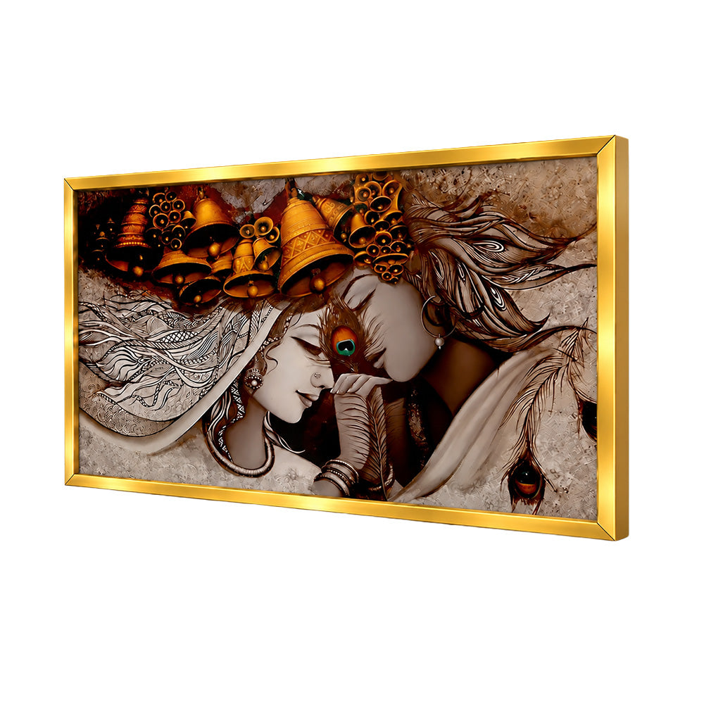 Radha Krishna Divine Love Canvas Wall Painting