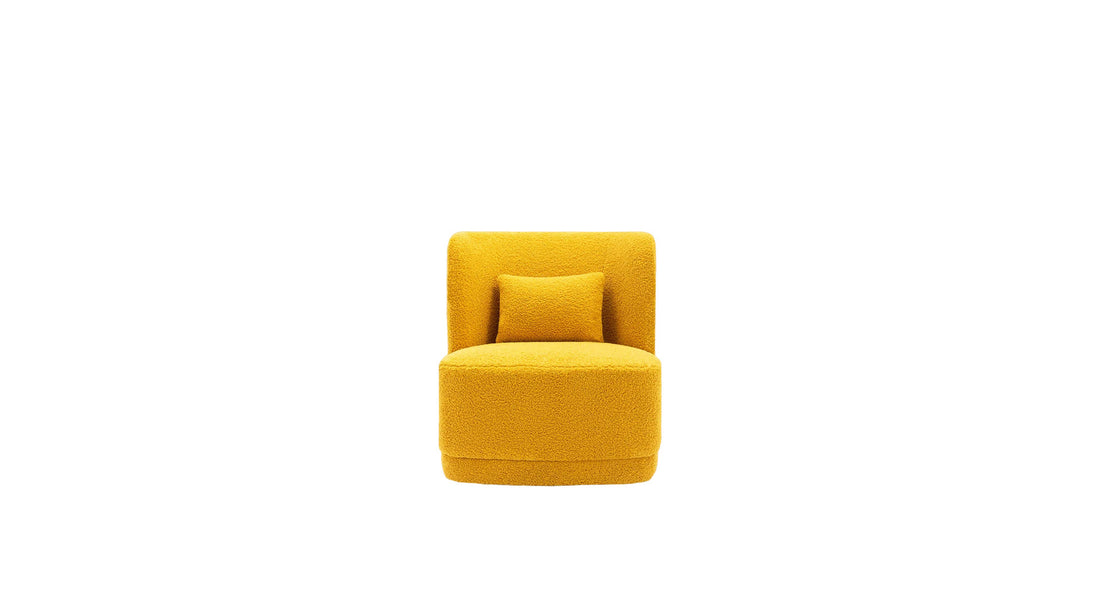 Deeda Barrel Chair Yellow | Upholstered Barrel Accent Chair Sun Yellow