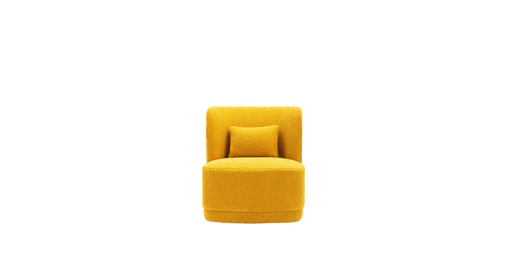 Deeda Barrel Chair Yellow | Upholstered Barrel Accent Chair Sun Yellow