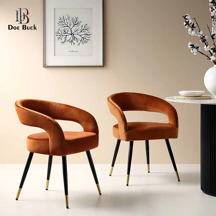 Bentlee Accent Chair Orange | Upholstered Accent Chair Rust Orange