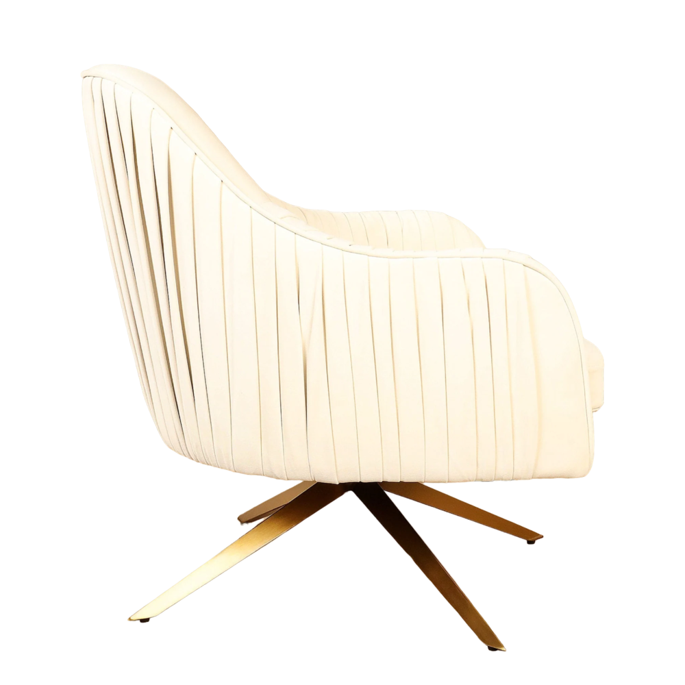 Gladden Revolving Accent Chair White | Swivel Accent Chair White