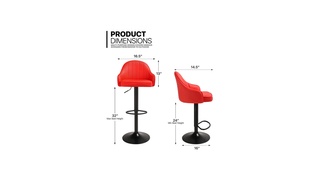 Fressia Swiel Bar Stool - Red