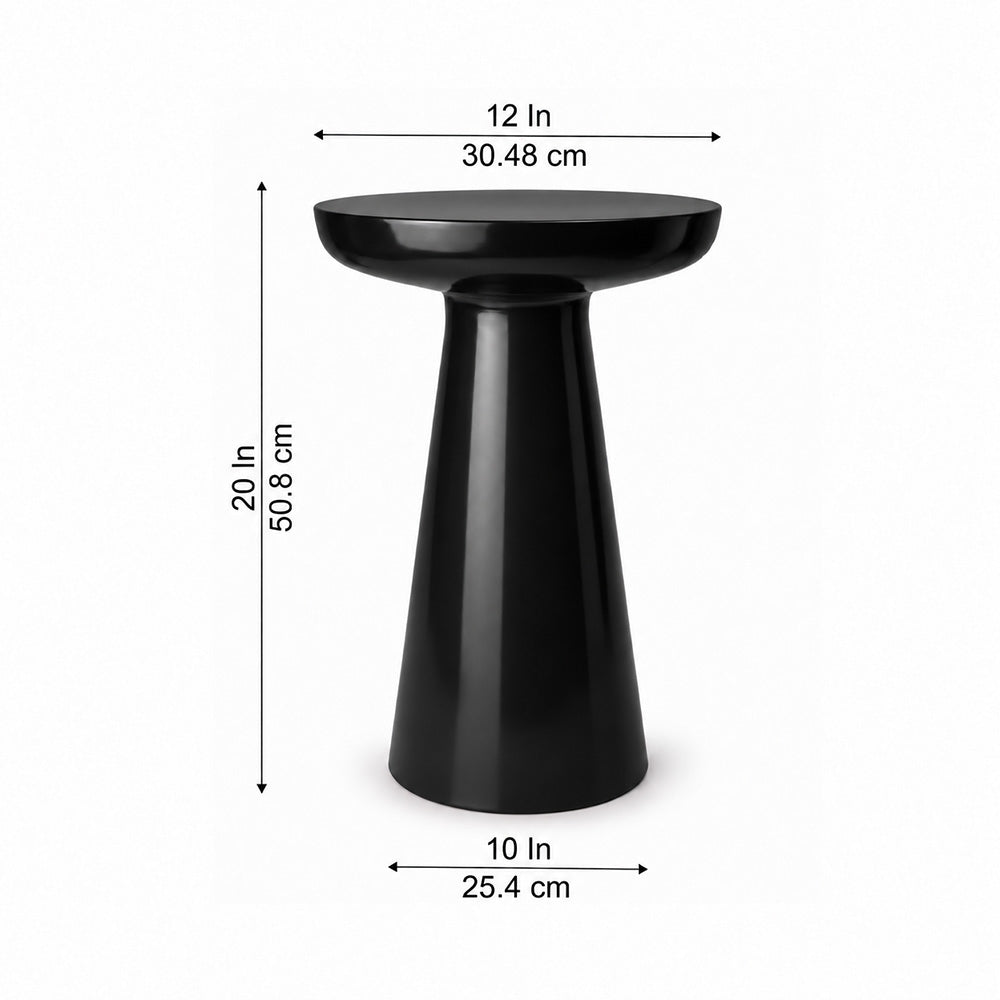 Modern Metal Round Pedestal Side Table