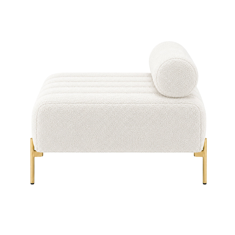 Doe Buck crest bench With Golden Legs|White
