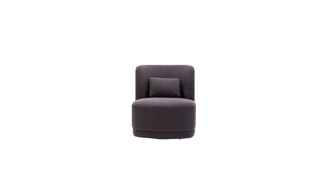 Deeda Barrel Chair Grey | Upholstered Barrel Accent Chair Cool Grey