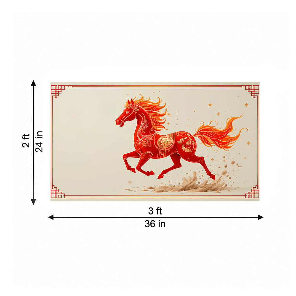 Red Horse Abstract Canvas Wall Painting